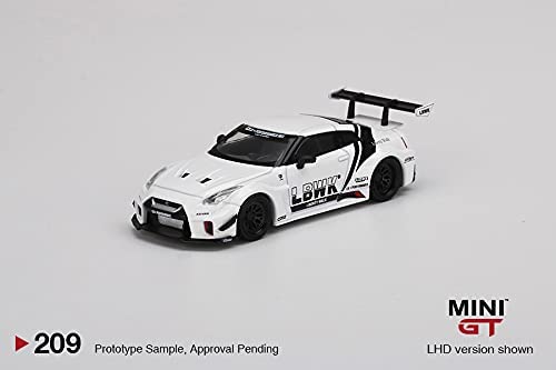 MINI GT 1/64 No.209 LB-Silhouette Works GT Nissan 35GT-RR Version 2 LBWK White Right Handle Complete Product