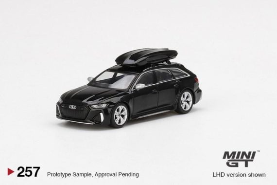 MINI GT 1/64 Audi RS 6 Avant Mythos Black Metallic w/ Roof Box