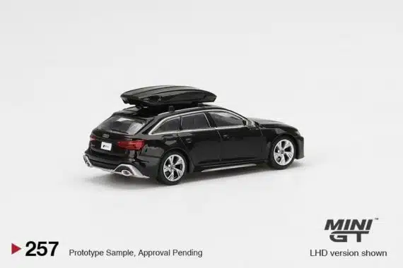 MINI GT 1/64 Audi RS 6 Avant Mythos Black Metallic w/ Roof Box