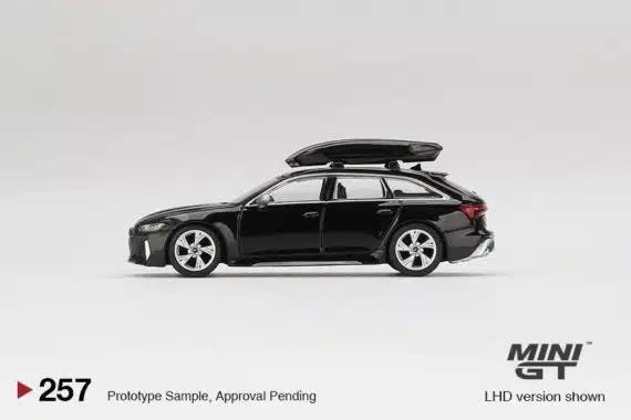 MINI GT 1/64 Audi RS 6 Avant Mythos Black Metallic w/ Roof Box