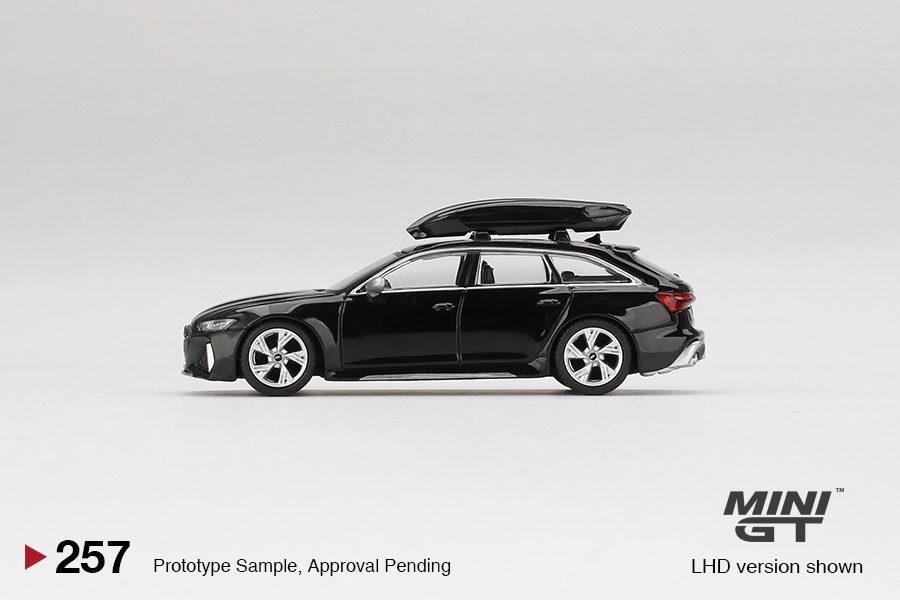 MINI GT 1/64 Audi RS 6 Avant Mythos Black Metallic w/ Roof Box