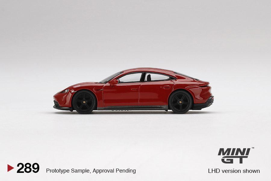 MINI GT 1/64 No.289 Porsche Taycan Turbo S Carmine Red