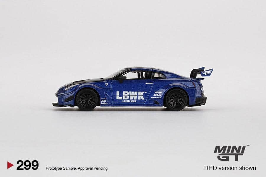 MINI GT 1/64 No.299 LB-Silhouette WORKS GT NISSAN 35GT-RR Ver.2 LBWK Blue