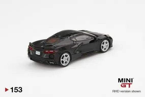 MINI GT 1/64 Chevrolet Corvette Stingray 2020 Black w/ Midnight Gray Stripe