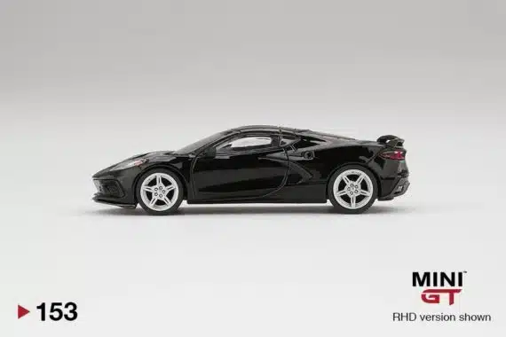 MINI GT 1/64 Chevrolet Corvette Stingray 2020 Black w/ Midnight Gray Stripe