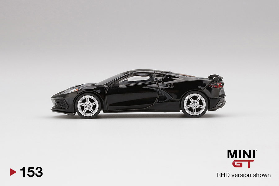 MINI GT 1/64 Chevrolet Corvette Stingray 2020 Black w/ Midnight Gray Stripe