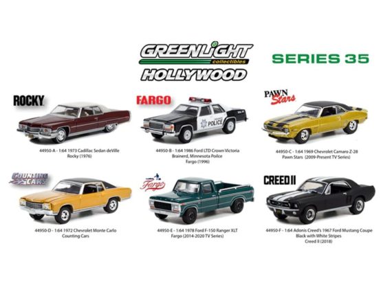 Greenlight 1/64 Hollywood Series 35 Rocky 1973 Cadillac Sedan deVille 44950-A
