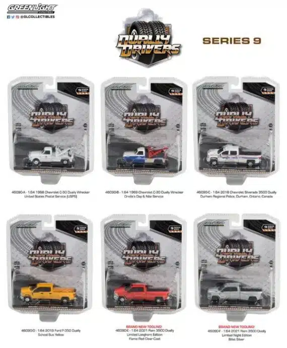 Greenlight 1/64 Dually Drivers Series 9 2021 RAM 3500 Dually - Limited Longhorn Edition - Flame Red 46090-E