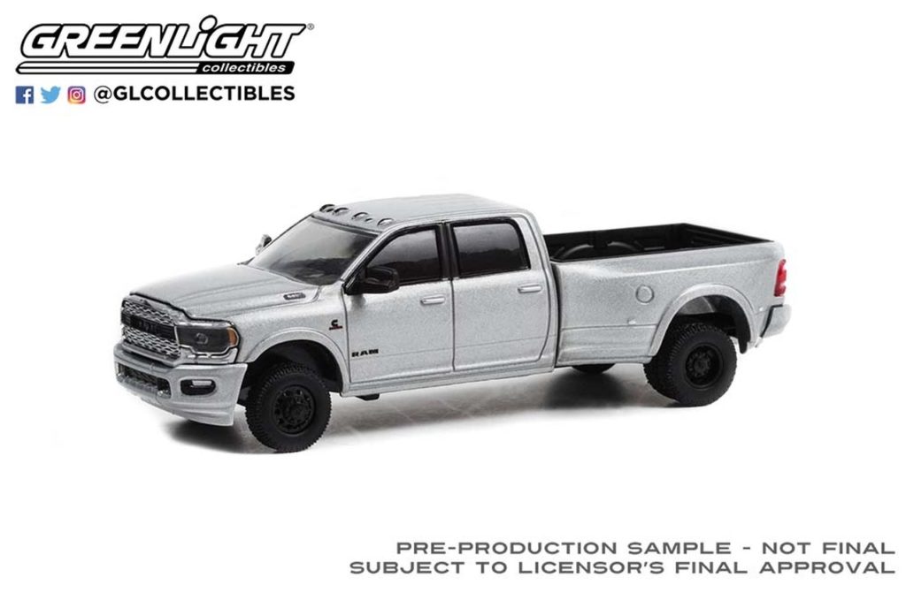 Greenlight 1/64 Dually Drivers Series 9 2021 RAM 3500 Dually - Limited Night Edition - Billet Silver 46090-F