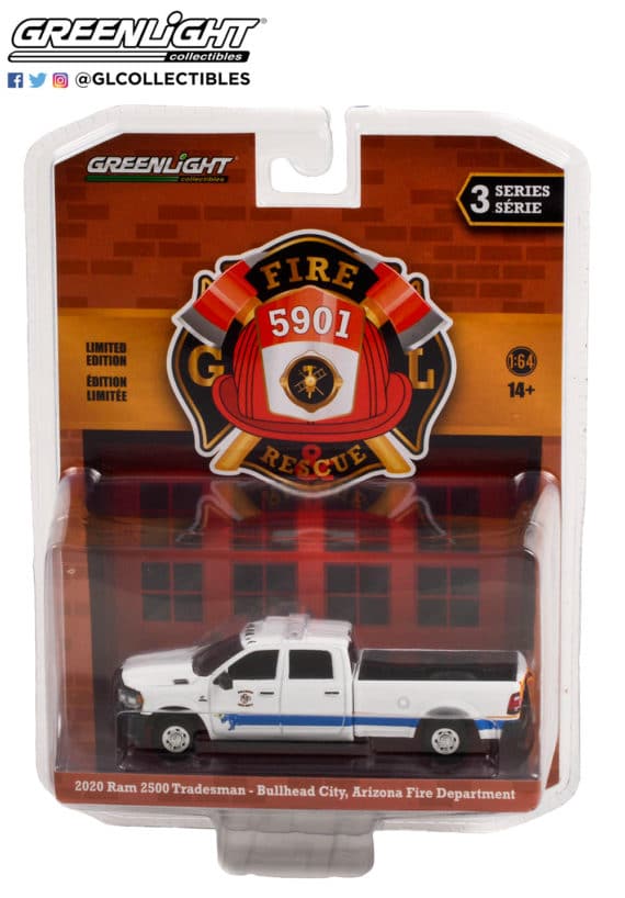 Greenlight 1/64 Fire & Rescue Series 4 2020 Ram 2500 Tradesman - Bullhead City Arizona Fire Department 67030-F