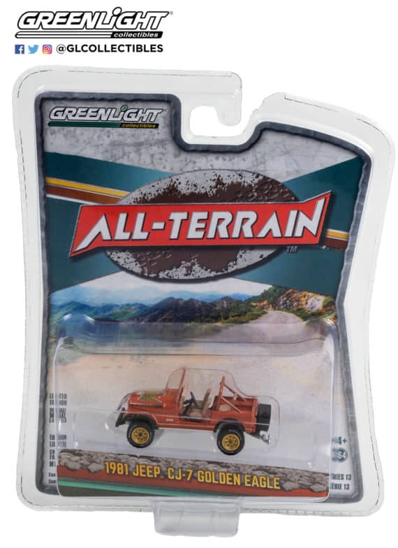 Greenlight 1/64 All-Terrain Series 13 - 1981 Jeep CJ-7 Golden Eagle 35230-C