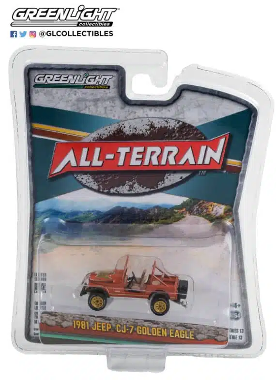 Greenlight 1/64 All-Terrain Series 13 - 1981 Jeep CJ-7 Golden Eagle 35230-C