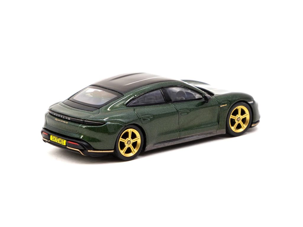 MINI GT X Tarmac Works 1/64 Porsche Taycan Turbo S Midnight Green SHMEE150 - COLLAB64 MGT00274-R