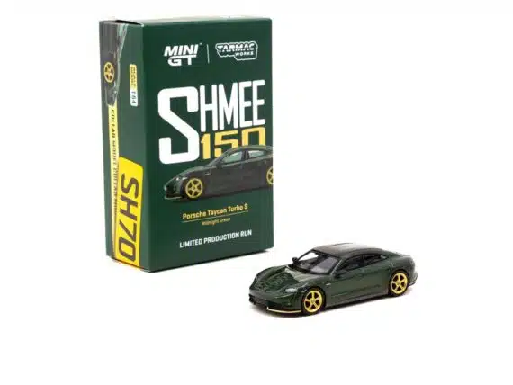 MINI GT X Tarmac Works 1/64 Porsche Taycan Turbo S Midnight Green SHMEE150 - COLLAB64 MGT00274-R