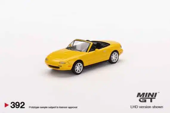 MINI GT 1/64 No.392 Mazda Miata MX-5 (NA) Sunburst Yellow LHD MGT00392-L