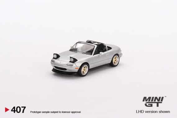 MINI GT 1/64 No.407 Mazda Miata MX-5 (NA) Tuned Version Silver Stone Metallic Silver LHD MGT00407-L