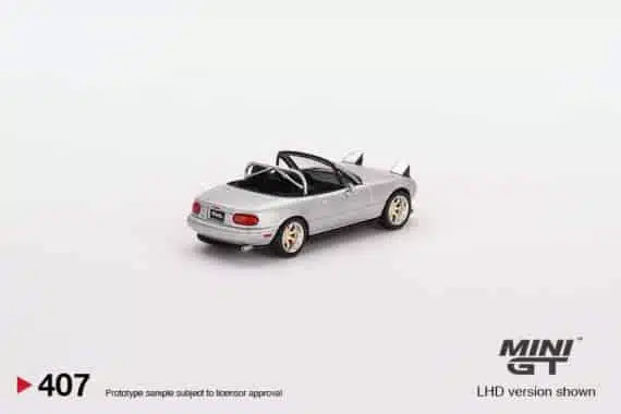 MINI GT 1/64 No.407 Mazda Miata MX-5 (NA) Tuned Version Silver Stone Metallic Silver LHD MGT00407-L