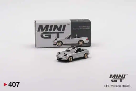 MINI GT 1/64 No.407 Mazda Miata MX-5 (NA) Tuned Version Silver Stone Metallic Silver LHD MGT00407-L