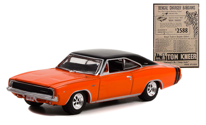 Greenlight 1/64 Exclusive Bengal Charger 1968 Dodge Bengal Charger R/T 30375