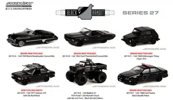 Greenlight 1/64 Black Bandit Series 27 - 1974 Ford F-250 - Bigfoot #1 (Black Bandit Edition) 28110-E