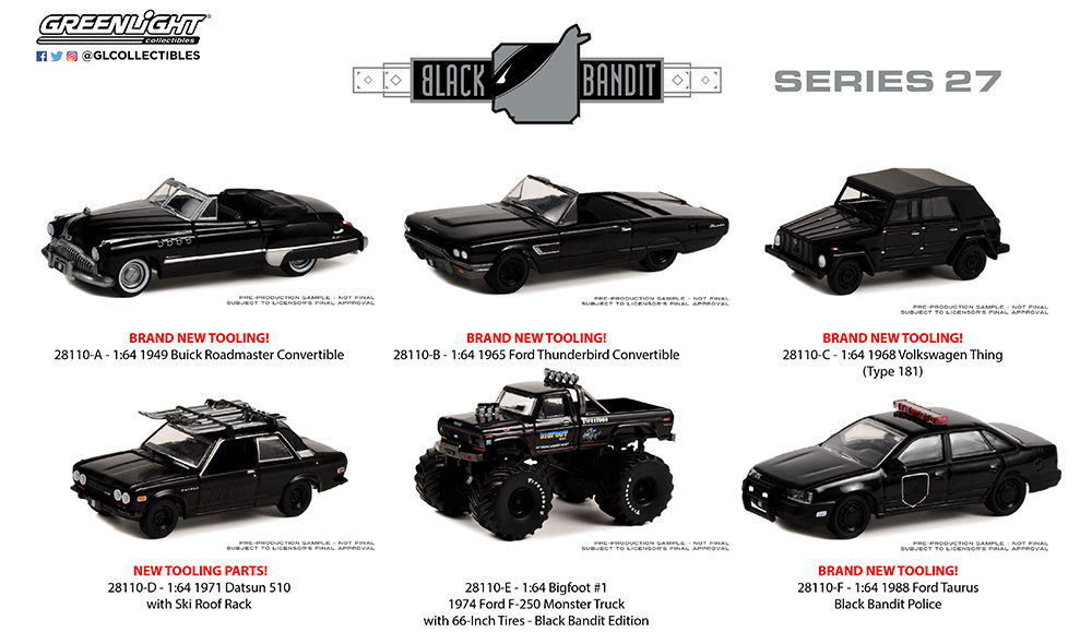 Greenlight 1/64 Black Bandit Series 27 - 1974 Ford F-250 - Bigfoot #1 (Black Bandit Edition) 28110-E