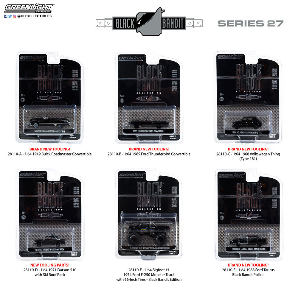 Greenlight 1/64 Black Bandit Series 27 - 1974 Ford F-250 - Bigfoot #1 (Black Bandit Edition) 28110-E