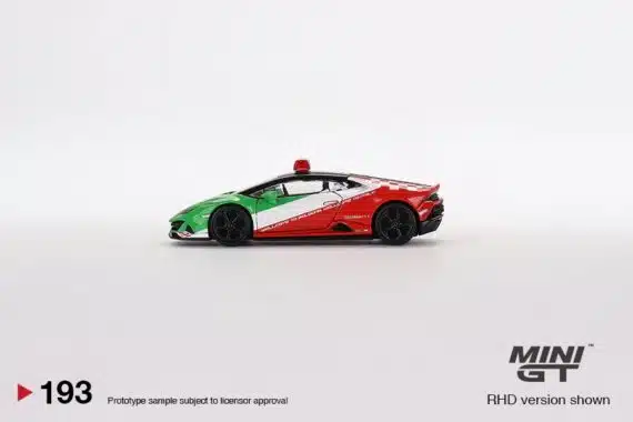 MINI GT 1/64 No.193 Lamborghini Huracán EVO Bologna Airport 2020 Follow-Me Car LHD MGT00193-L