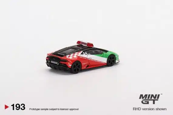 MINI GT 1/64 No.193 Lamborghini Huracán EVO Bologna Airport 2020 Follow-Me Car LHD MGT00193-L