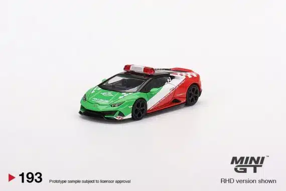 MINI GT 1/64 No.193 Lamborghini Huracán EVO Bologna Airport 2020 Follow-Me Car LHD MGT00193-L