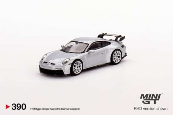 MINI GT 1/64 No.390 Porsche 911 (992) GT3 GT Silver Metallic RHD MGT00390-R