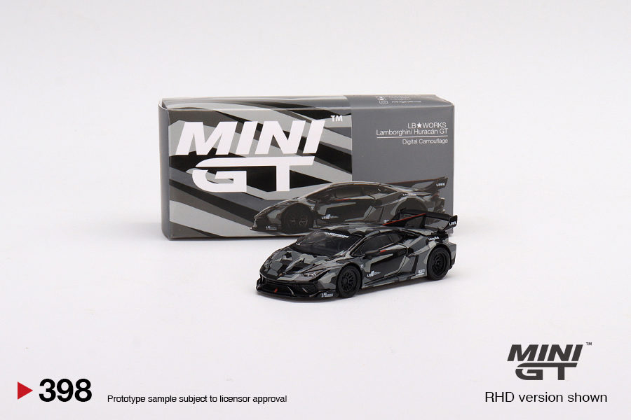 MINI GT 1/64 No.398 LB★WORKS Lamborghini Huracán GT Digital Camouflage LHD MGT00398-L