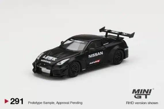 MINI GT 1/64 No.291 LB-Silhouette WORKS GT NISSAN 35GT-RR Ver.2 Matt Black LBWK RHD MGT00291