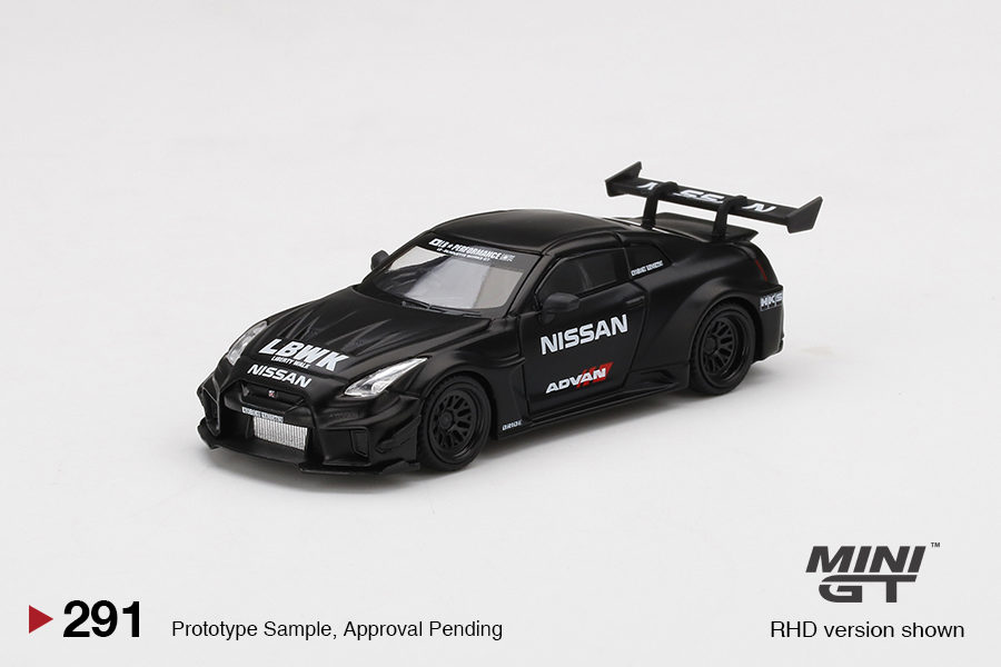 MINI GT 1/64 No.291 LB-Silhouette WORKS GT NISSAN 35GT-RR Ver.2 Matt Black LBWK RHD MGT00291
