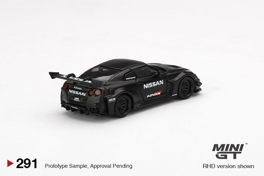 MINI GT 1/64 No.291 LB-Silhouette WORKS GT NISSAN 35GT-RR Ver.2 Matt Black LBWK RHD MGT00291