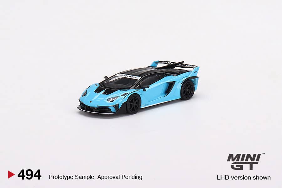 MINI GT 1/64 No.494 Lamborghini LB-Silhouette WORKS Aventador GT EVO Baby Blue MGT00494-R