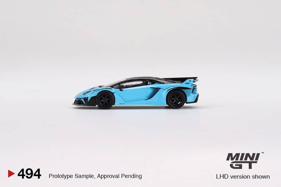 MINI GT 1/64 No.494 Lamborghini LB-Silhouette WORKS Aventador GT EVO Baby Blue MGT00494-R