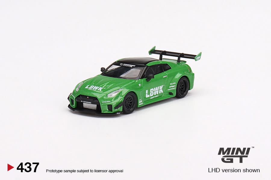 MINI GT 1/64 No.437 LB-Silhouette WORKS GT NISSAN 35GT-RR Ver.2 Apple Green MGT00437-R