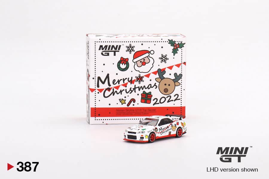 MINI GT 1/64 No.387 Nissan Skyline GT-R (R34) Top Secret 2022 Christmas Limited Edition 9999 pcs MGT00387-R
