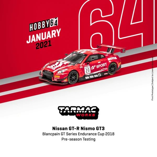 Tarmac Works 1/64 HOBBY64 Nissan GT-R Nismo GT3 Blancpain GT Series Endurance Cup 2018