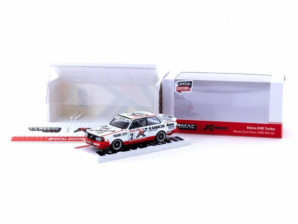 Tarmac Works 1/64 COLLAB64 Tarmac Works X Kamachi Volvo 240 Turbo Macau Guia Race 1986 Winner