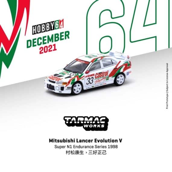 Tarmac Works 1/64 HOBBBY64 Mitsubishi Lancer Evolution V Super N1 Endurance Series 1998