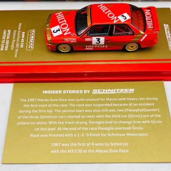Tarmac Works 1/64 HOBBBY64 BMW M9 E30 Macau Guia Race 1987 Winner