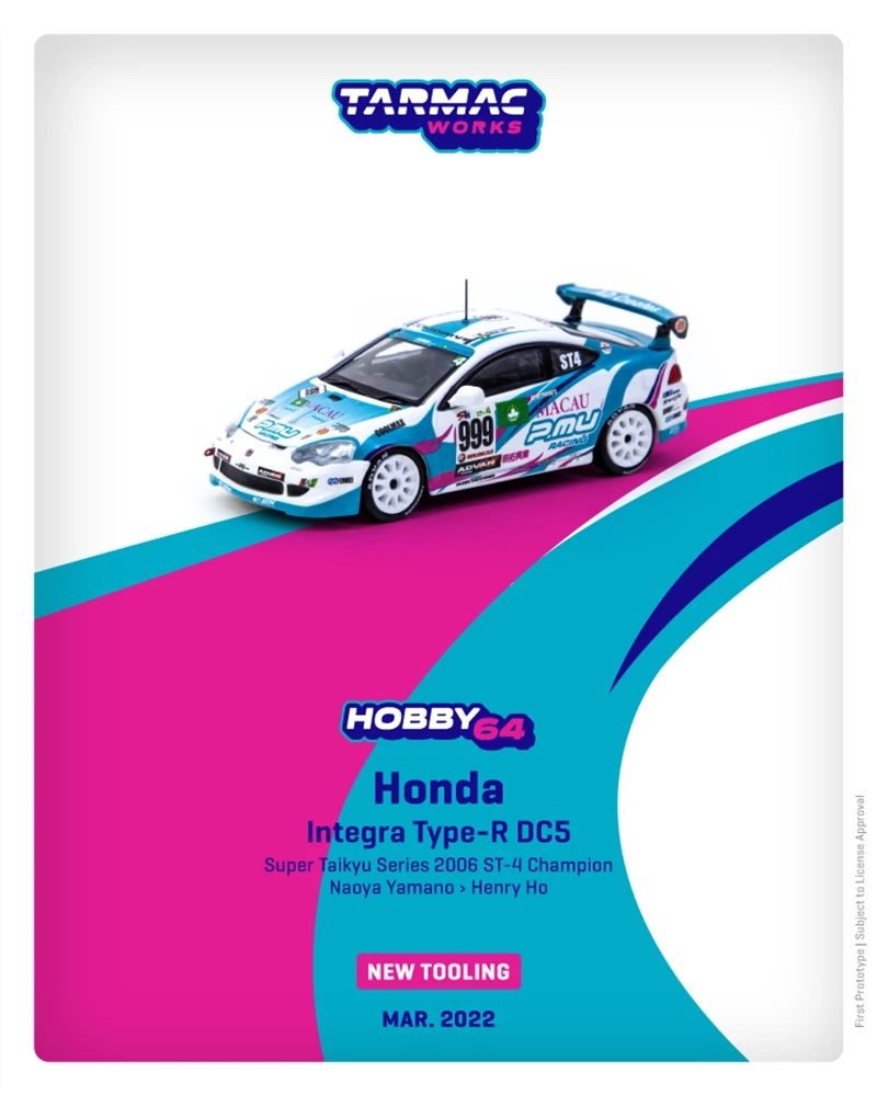 Tarmac Works 1/64 HOBBY64 Honda Integra Type-R DC5 Super Taikyu Series 2006 ST-4 Champion