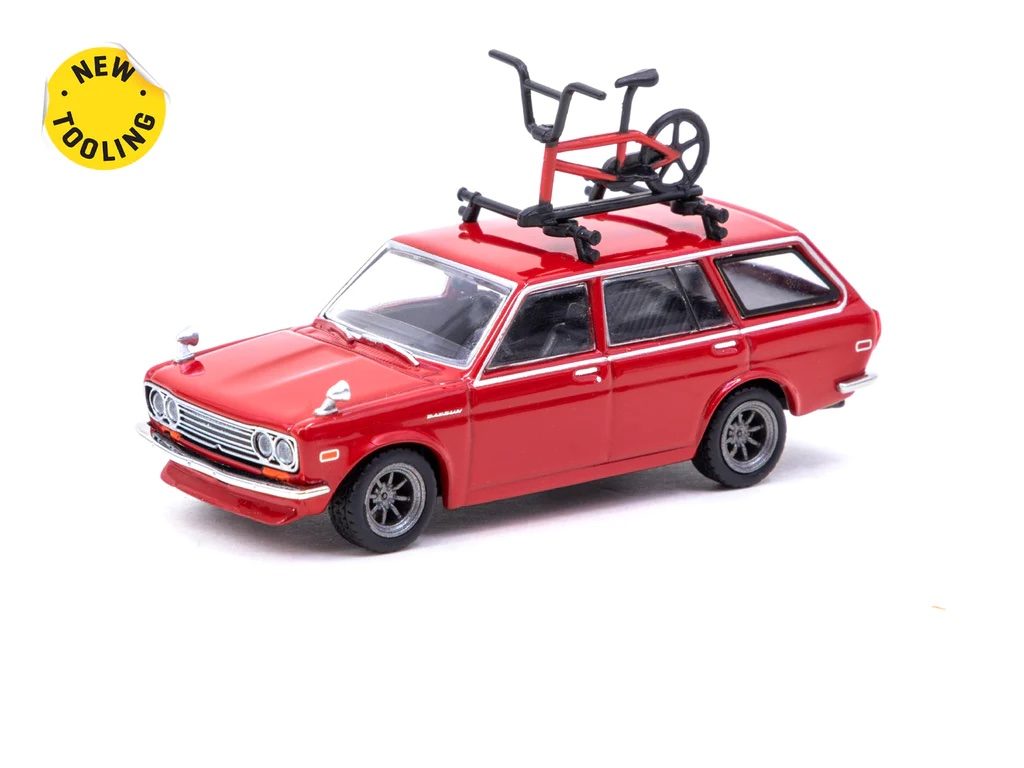 Tarmac Works 1/64 GLOBAL64 Datsun Bluebird 510 Wagon (Bicycle Included)