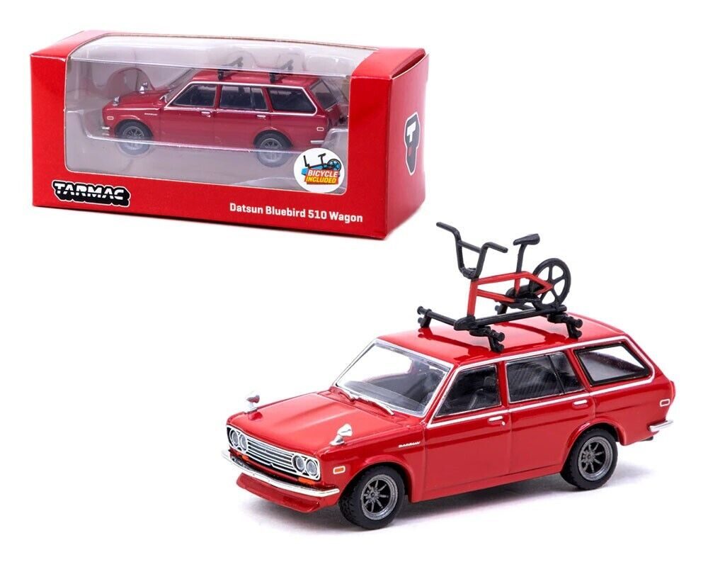 Tarmac Works 1/64 GLOBAL64 Datsun Bluebird 510 Wagon (Bicycle Included)