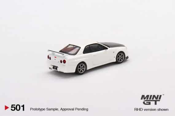 MINI GT 1/64 No.501 Nissan Skyline GT-R (R34) V-Spec II N1 White RHD MGT00501-R