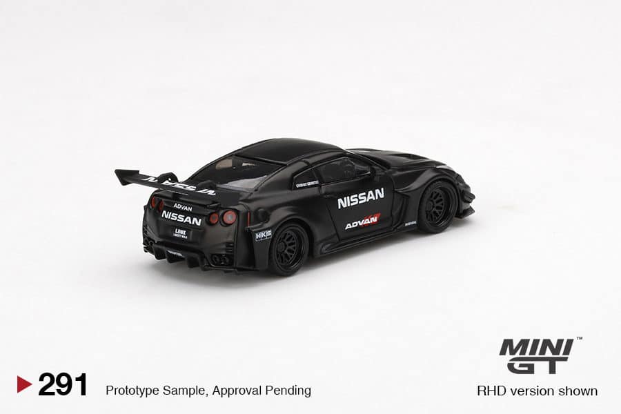 MINI GT 1/64 No.291 LB-Silhouette WORKS GT miJo Exclusives NISSAN 35GT-RR Ver.2 Matt Black LBWK LHD MGT00291-MJ (แพ็คแขวน)