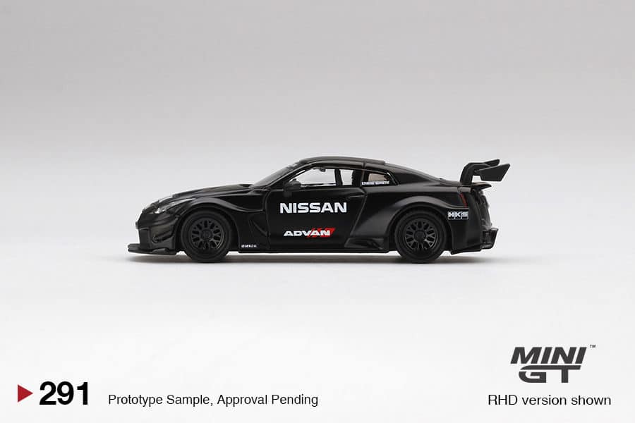 MINI GT 1/64 No.291 LB-Silhouette WORKS GT miJo Exclusives NISSAN 35GT-RR Ver.2 Matt Black LBWK LHD MGT00291-MJ (แพ็คแขวน)