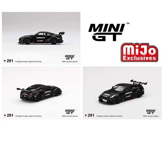 MINI GT 1/64 No.291 LB-Silhouette WORKS GT miJo Exclusives NISSAN 35GT-RR Ver.2 Matt Black LBWK LHD MGT00291-MJ (แพ็คแขวน)