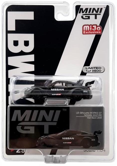MINI GT 1/64 No.291 LB-Silhouette WORKS GT miJo Exclusives NISSAN 35GT-RR Ver.2 Matt Black LBWK LHD MGT00291-MJ (แพ็คแขวน)
